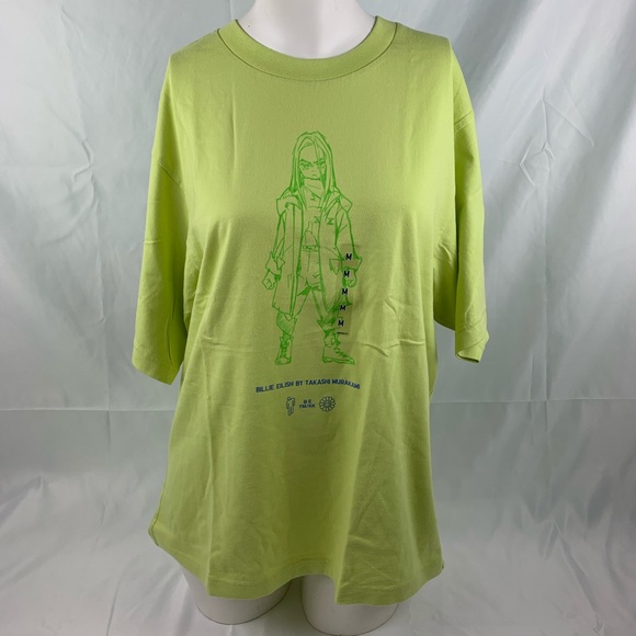 Uniqlo Billie Eillish Green Graphic Shirt Medium - Picture 1 of 3
